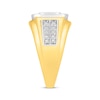 Thumbnail Image 2 of Men's Multi-Diamond Center Cushion-Shaped Signet Ring 3/4 ct tw 10K Yellow Gold