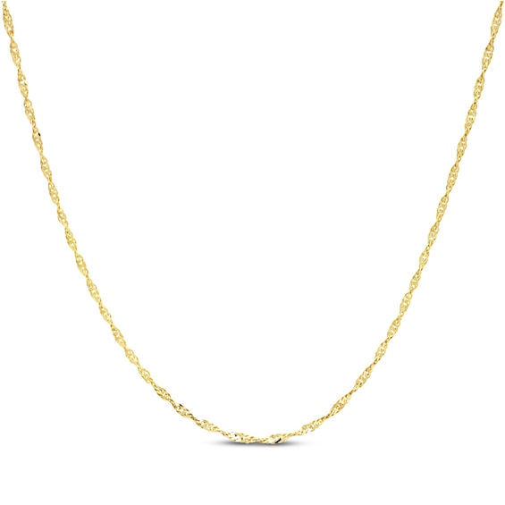 Singapore Chain Necklace 1.45mm Solid 14K Yellow Gold 20"