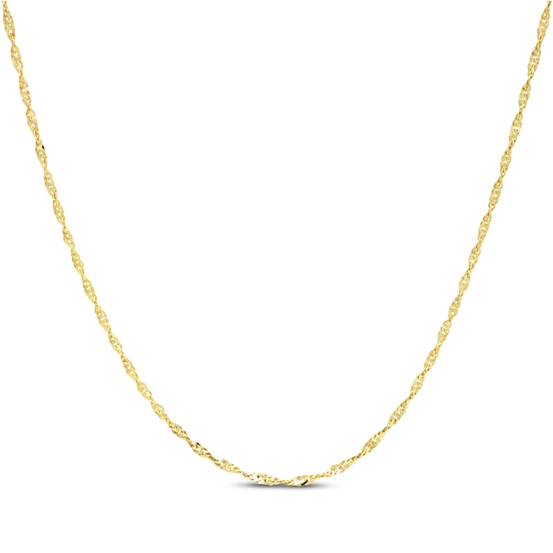 Main Image 1 of Singapore Chain Necklace 1.45mm Solid 14K Yellow Gold 20&quot;