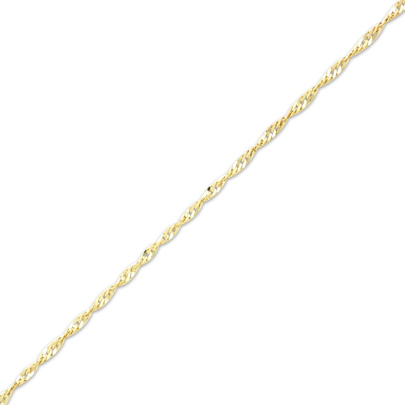 Main Image 2 of Singapore Chain Necklace 1.45mm Solid 14K Yellow Gold 20&quot;