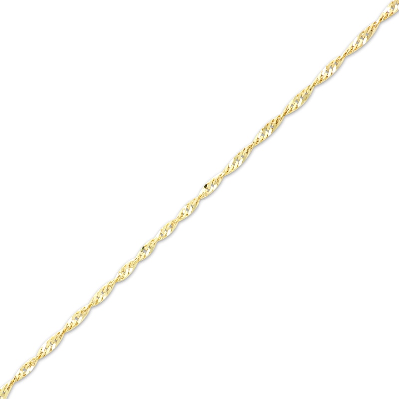 Solid Singapore Chain Necklace 1.45mm 14K Yellow Gold 20"