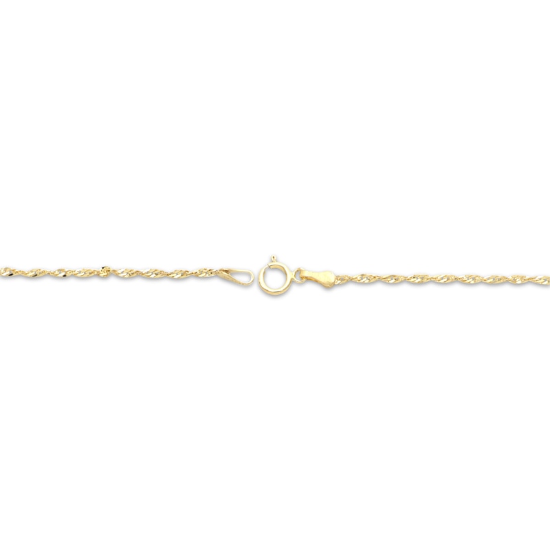 Solid Singapore Chain Necklace 1.45mm 14K Yellow Gold 20"