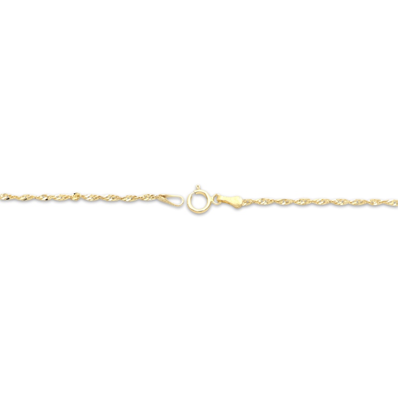 Main Image 3 of Singapore Chain Necklace 1.45mm Solid 14K Yellow Gold 20&quot;