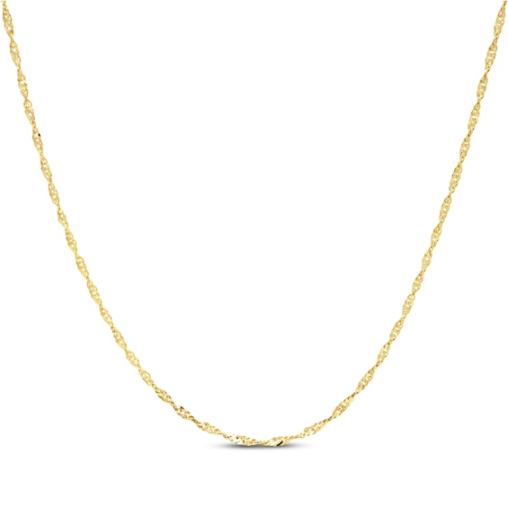 Singapore Chain Necklace 1.45mm Solid 14K Yellow Gold 16"