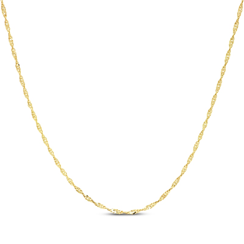 Main Image 1 of Singapore Chain Necklace 1.45mm Solid 14K Yellow Gold 16&quot;