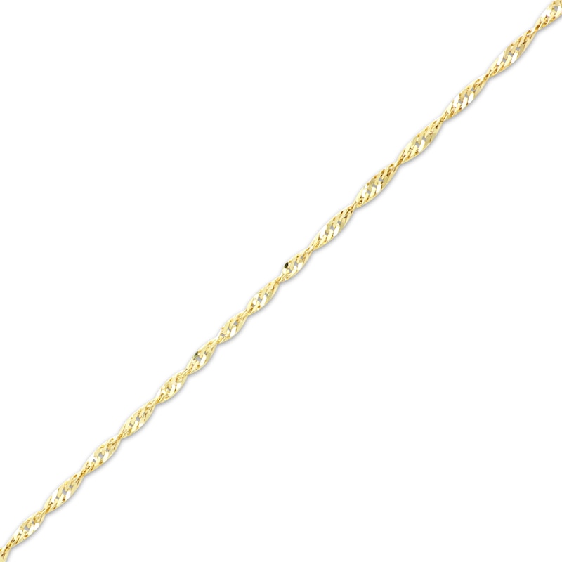Main Image 2 of Singapore Chain Necklace 1.45mm Solid 14K Yellow Gold 16&quot;