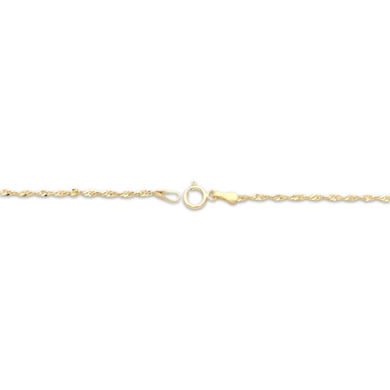 Main Image 3 of Singapore Chain Necklace 1.45mm Solid 14K Yellow Gold 16&quot;