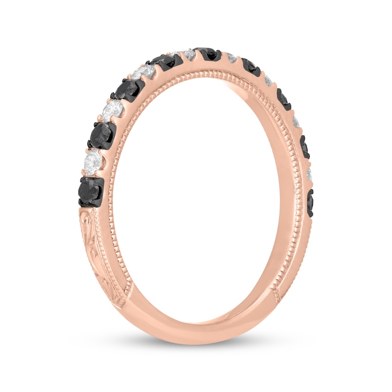 Main Image 2 of Neil Lane Black & White Diamond Anniversary Ring 1/2 ct tw 14K Rose Gold