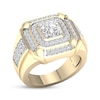 Thumbnail Image 2 of Men's Round-Cut Diamond Cushion-Shaped Ring 2 ct tw 14K Yellow Gold Size 10