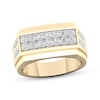 Thumbnail Image 1 of Men's Two-Row Diamond Angled Ring 1 ct tw 14K Yellow Gold Size 10