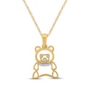 Thumbnail Image 1 of Teddy Bear Jewelry Collection Honoring St. Jude Diamond Accent Silhouette Necklace 10K Yellow Gold 18&quot;
