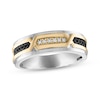 Thumbnail Image 1 of Now + Forever Men's Black & White Round-Cut Diamond Wedding Band 1/6 ct tw 10K Two-Tone Gold