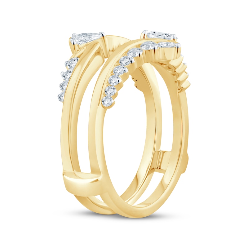 Main Image 2 of Now + Forever Pear-Shaped & Round-Cut Diamond Enhancer Ring 5/8 ct tw 14K Yellow Gold
