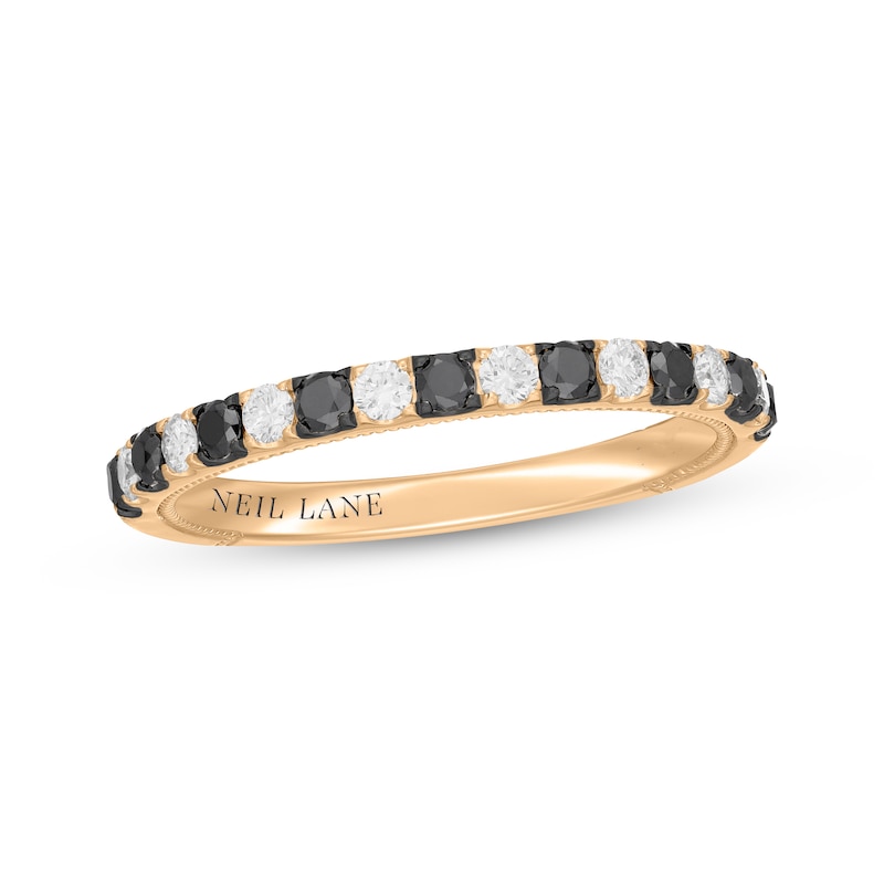 Main Image 1 of Neil Lane Black & White Diamond Anniversary Ring 1/2 ct tw 14K Yellow Gold