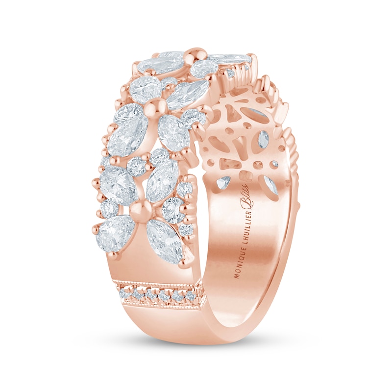 Monique Lhuillier Bliss Pear-Shaped, Marquise & Round-Cut Lab-Created Diamond Anniversary Ring 2 ct tw 18K Rose Gold