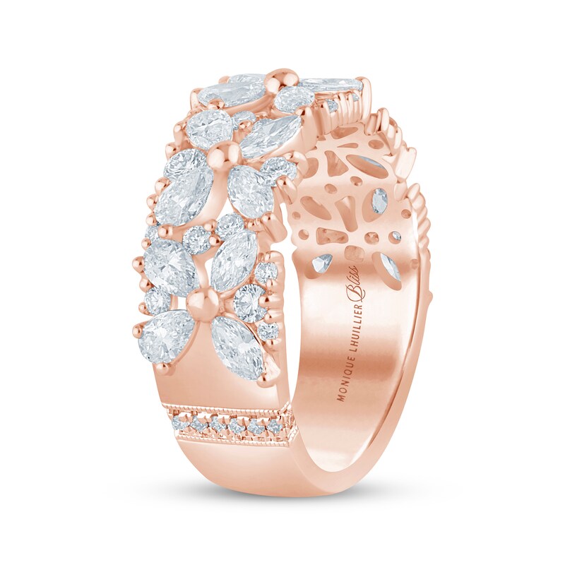 Main Image 2 of Monique Lhuillier Bliss Pear-Shaped, Marquise & Round-Cut Lab-Grown Diamond Anniversary Ring 2 ct tw 18K Rose Gold