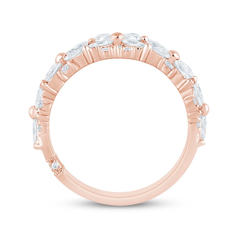 Monique Lhuillier Bliss Pear-Shaped, Marquise & Round-Cut Lab-Created Diamond Anniversary Ring 2 ct tw 18K Rose Gold