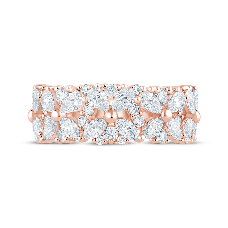 Main Image 4 of Monique Lhuillier Bliss Pear-Shaped, Marquise & Round-Cut Lab-Grown Diamond Anniversary Ring 2 ct tw 18K Rose Gold
