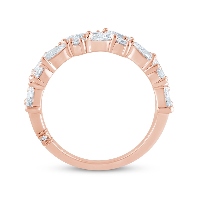 Main Image 3 of Monique Lhuillier Bliss Pear-Shaped & Round-Cut Lab-Grown Diamond Wedding Band 2 ct tw 18K Rose Gold