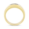 Thumbnail Image 3 of Now + Forever Men's Square-Cut Blue Sapphire & Diamond Wedding Band 1/4 ct tw 10K Yellow Gold