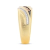 Thumbnail Image 2 of Now + Forever Men's Brown & White Diamond Diagonal Wedding Band 1/4 ct tw 10K Yellow Gold