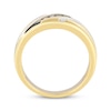 Thumbnail Image 3 of Now + Forever Men's Brown & White Diamond Diagonal Wedding Band 1/4 ct tw 10K Yellow Gold