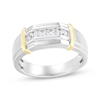 Thumbnail Image 1 of Now + Forever Men's Diamond Angled Wedding Band 1/4 ct tw 10K Two-Tone Gold