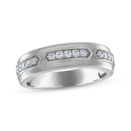 Now + Forever Men's Diamond Wedding Band 1/3 ct tw 14K White Gold