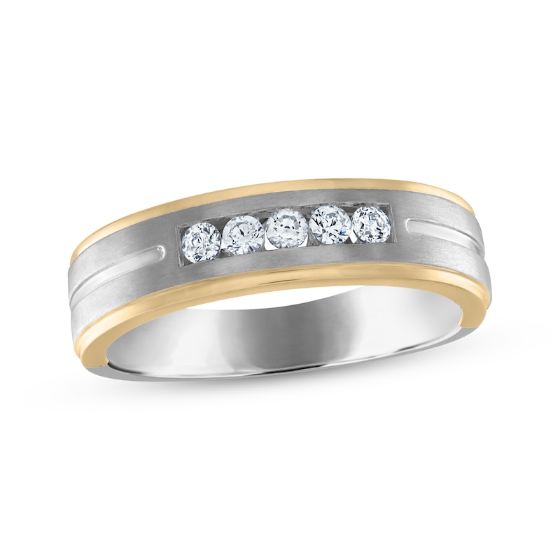 Main Image 1 of Now + Forever Men's Diamond Wedding Band 1/4 ct tw 14K Two-Tone Gold