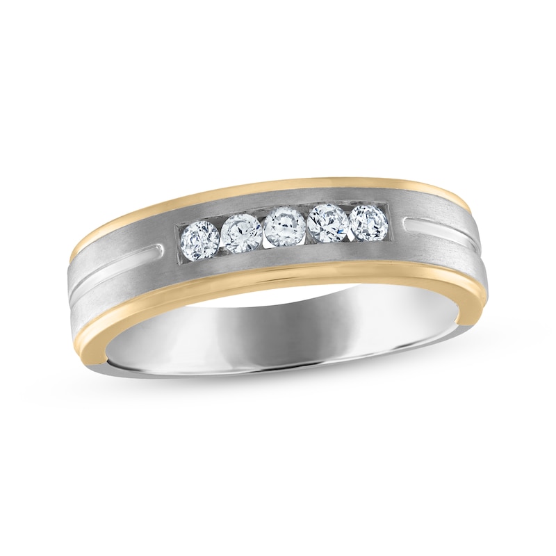 Men's Diamond Wedding Band 1/4 ct tw 14K Two-Tone Gold | Kay