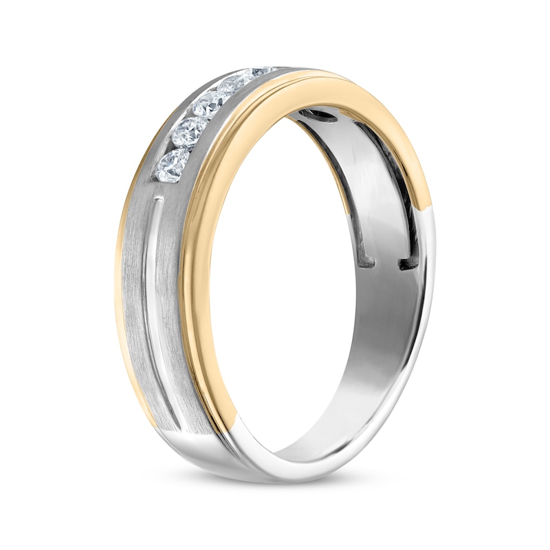 Main Image 2 of Now + Forever Men's Diamond Wedding Band 1/4 ct tw 14K Two-Tone Gold
