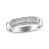 Thumbnail Image 1 of Now + Forever Men's Round and Baguette-Cut Diamond Wedding Band 1/3 ct tw 14K White Gold