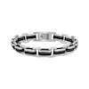 Thumbnail Image 1 of Men's Black Diamond Link Bracelet 1/4 ct tw Stainless Steel & Black Ion Plating 8.5&quot;