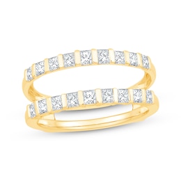 Now + Forever Princess-Cut Diamond Channel-Set Enhancer Ring 1 ct tw 14 Yellow Gold