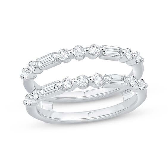 Now + Forever Baguette & Round-Cut Diamond Enhancer Ring 3/4 ct tw 14K White Gold