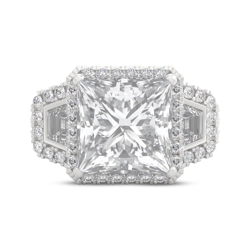 Main Image 6 of THE LEO Legacy Lab-Grown Diamond Princess-Cut Halo Engagement Ring 4-7/8 ct tw 14K White Gold