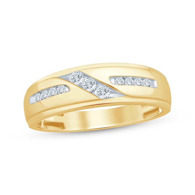 Main Image 1 of Now + Forever Men's Diamond Wedding Band 1/4 ct tw 10K Yellow Gold