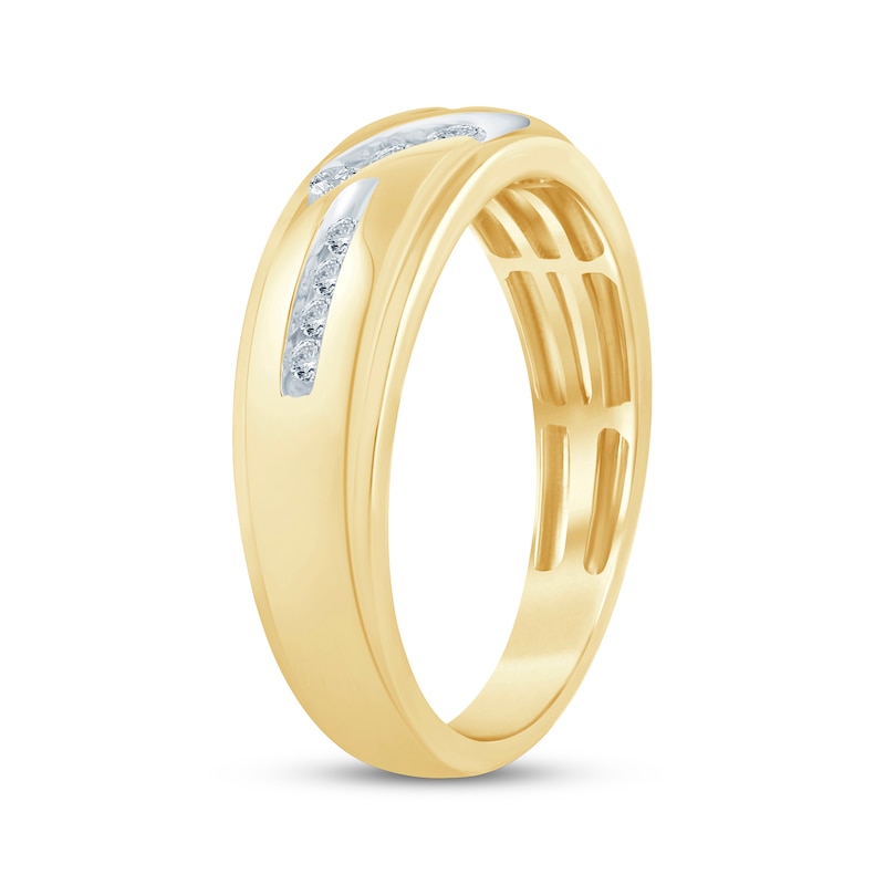 Main Image 2 of Now + Forever Men's Diamond Wedding Band 1/4 ct tw 10K Yellow Gold