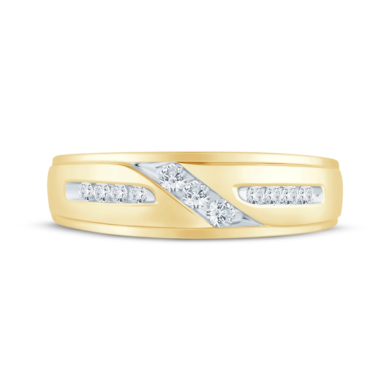 Main Image 3 of Now + Forever Men's Diamond Wedding Band 1/4 ct tw 10K Yellow Gold