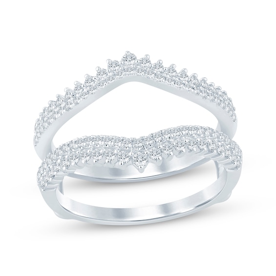 Now + Forever Diamond Chevron Enhancer Ring 1/2 ct tw 14K White Gold