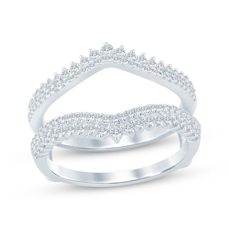 Main Image 1 of Now + Forever Diamond Chevron Enhancer Ring 1/2 ct tw 14K White Gold