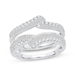 Now + Forever Round & Baguette-Cut Diamond Enhancer Ring 3/4 ct tw 14K White Gold