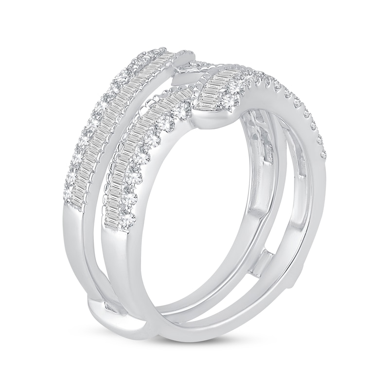 Main Image 2 of Now + Forever Round & Baguette-Cut Diamond Enhancer Ring 3/4 ct tw 14K White Gold