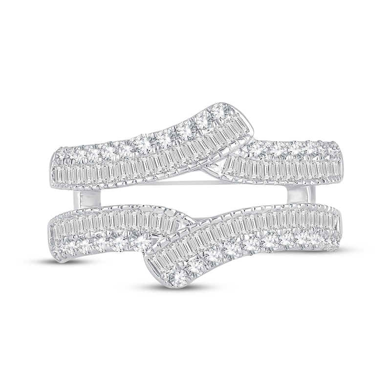Round & Baguette-Cut Diamond Enhancer Ring 3/4 ct tw 14K White Gold | Kay