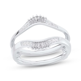 Now + Forever Baguette & Round-Cut Diamond Enhancer Ring 1/4 ct tw 14K White Gold