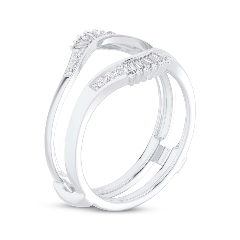 Main Image 2 of Now + Forever Baguette & Round-Cut Diamond Enhancer Ring 1/4 ct tw 14K White Gold