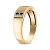 Thumbnail Image 1 of Men's Blue Sapphire Wedding Band 10K Yellow Gold