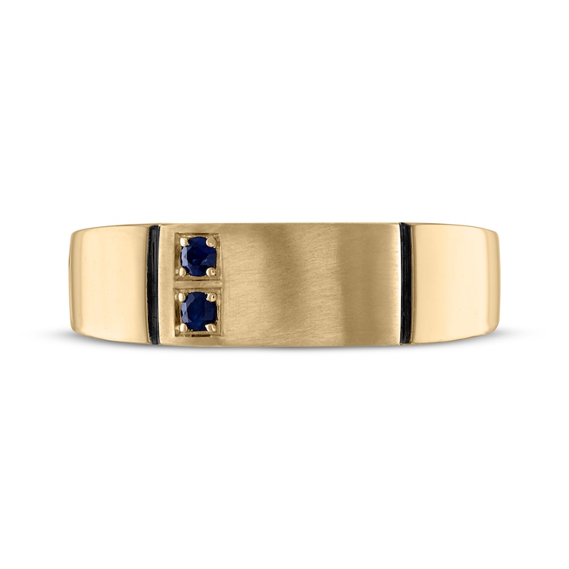 Main Image 3 of Now + Forever Men's Blue Sapphire Wedding Band 10K Yellow Gold