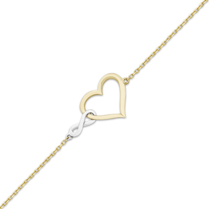 Main Image 2 of Infinity Heart Bracelet 10K Two-Tone Gold 7.5"