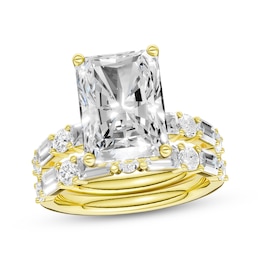 Now + Forever Lab-Grown Diamonds Emerald-Cut Bridal Set 5-1/2 ct tw 14K Yellow Gold